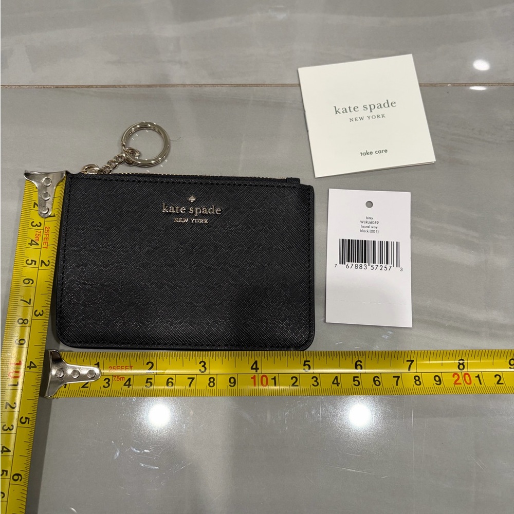 Kate Spade Black Zip Pouch with Keychain